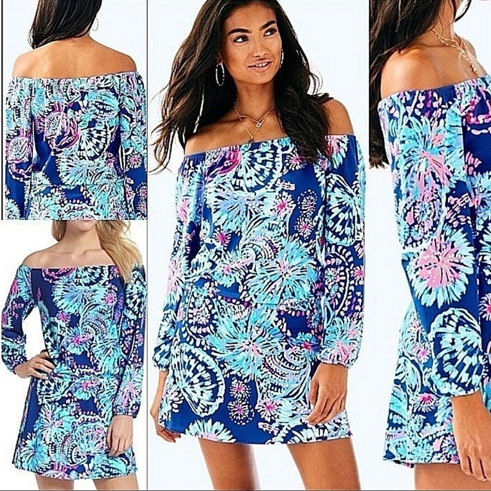 LILLY PULITZER Gypsea Girl Deep Indigo Lana Skort Romper. Small